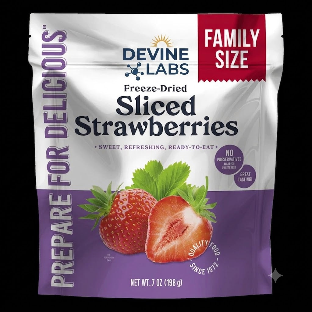 Freeze Dried Sliced Strawberries Family Size Pouch, 20 Servings