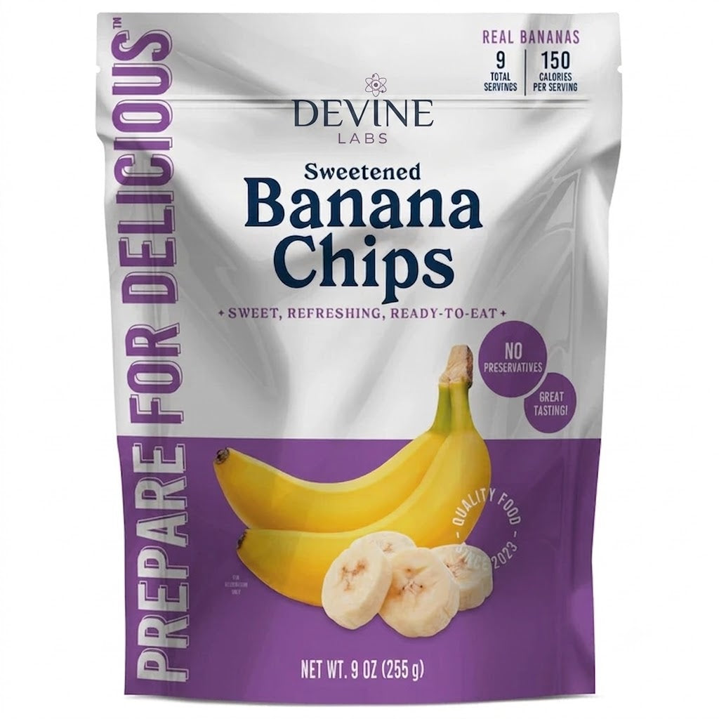 Sweetened Banana Chips Pouch, 9 Servings