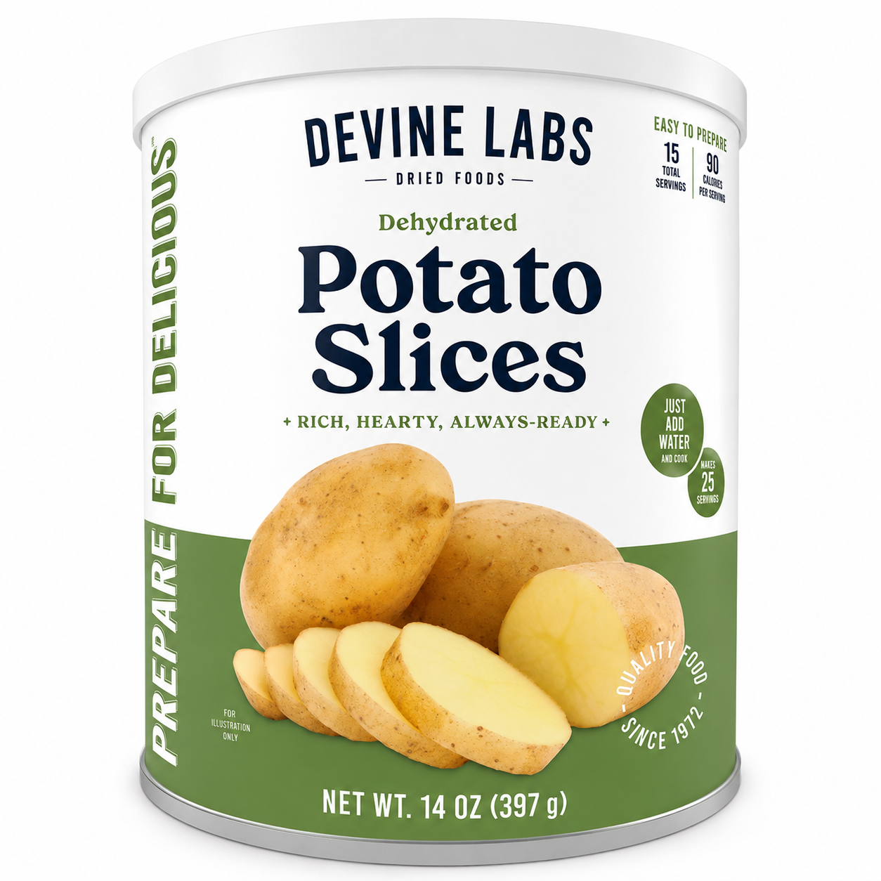 Dehydrated Potato Slices Can, 15 Servings